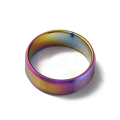 Titanium Steel Wide Band Finger Rings for Women Men RJEW-WH0009-13H-M-1