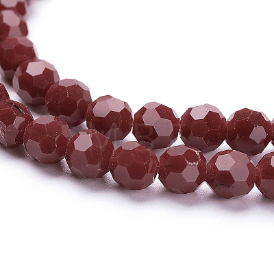 Faceted Glass Round Beads Strands X-EGLA-J042-6mm-24-1