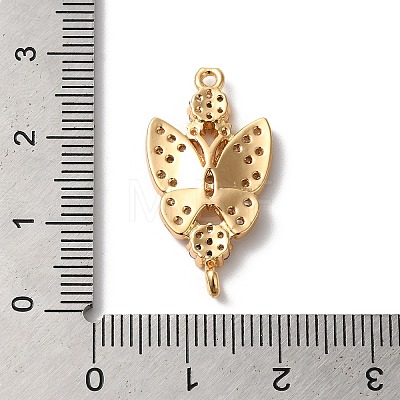 Brass Micro Pave Cubic Zirconia Connector Charms KK-C062-053G-01-1