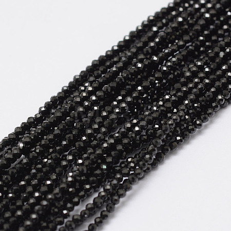 Natural Black Spinel Beads Strands G-E351-01A-1