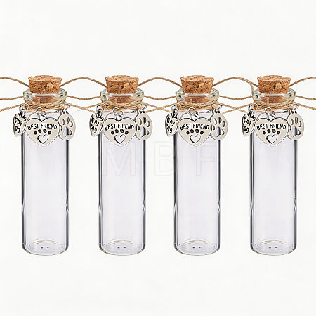 4Pcs Glass Cork Wishing Bottles AJEW-DR00051-1