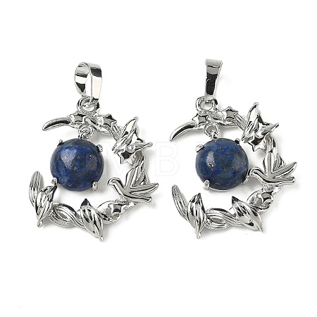 Dyed Natural Lapis Lazuli Pendants G-B194-01P-04-1