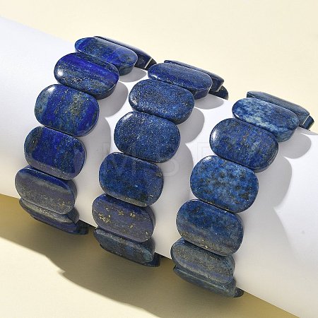 Natural Lapis Lazuli Beads Stretch Bracelets for Women Men BJEW-I323-02C-1