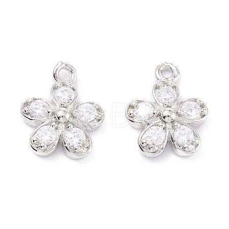Rack Plating Brass Cubic Zirconia Charms ZIRC-C026-12P-1