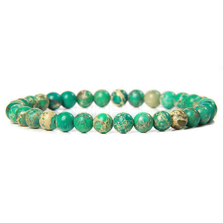 Synthetic Imperial Jasper Round Beaded Stretch Bracelet LS-SF8562-28-1-1