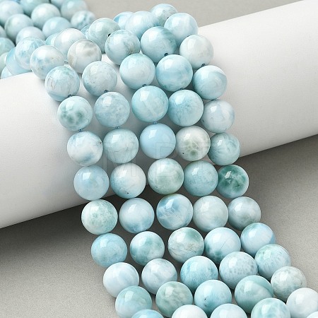 Natural Larimar Beads Strands G-B141-01-10mm-1
