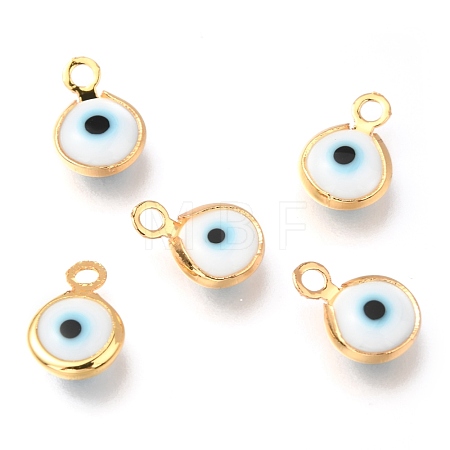 Handmade Evil Eye Lampwork Charms KK-F764-13G-06-1