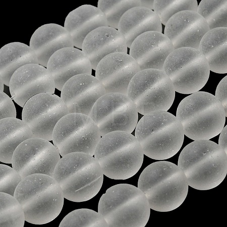 Baking Paint Transparent Glass Bead Strands GLAA-S031-10mm-13-1