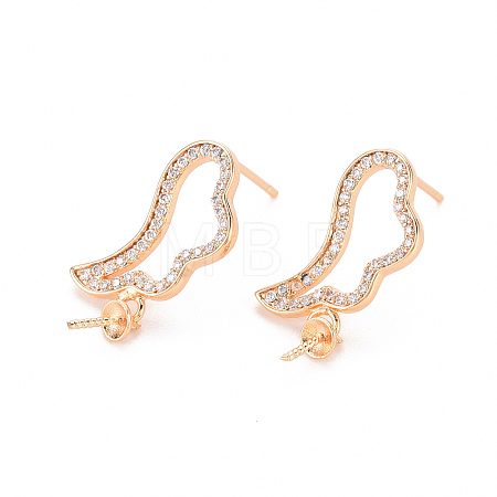 Brass Micro Pave Clear Cubic Zirconia Earring Findings LS-KK-T062-233G-NF-1