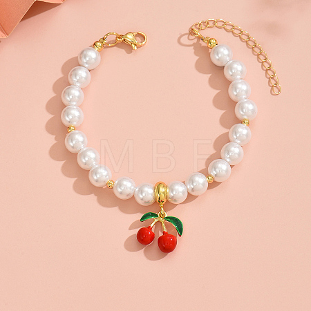 Brass Enamel Charm Bracelets GU0382-1-1