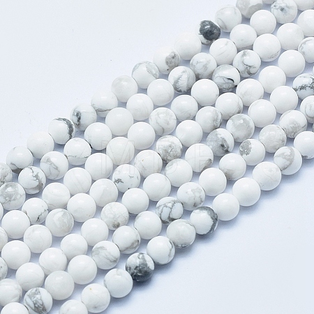 Natural Howlite Beads Strands X-G-P353-01-4mm-1