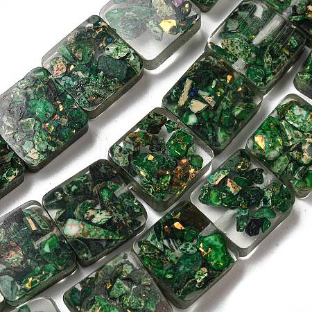 Dyed Natural Imperial Jasper with Resin Beads Strands G-G083-C06-01-1