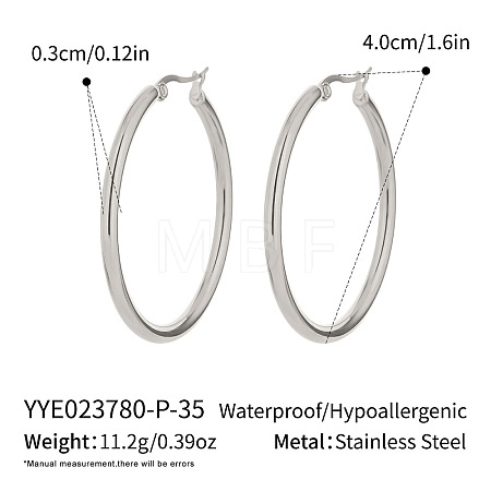 Stainless Steel Hoop Earrings CL5372-6-1