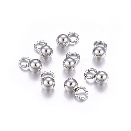 Non-Tarnish 304 Stainless Steel Sphere Charms X-STAS-O107-04P-B-1