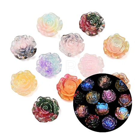 Two Tone Luminous Transparent Resin Beads RE-CBAC4C7-20-1