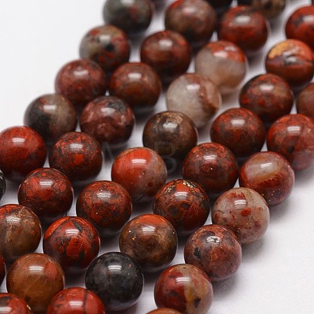 Natural Brecciated Jasper Beads Strands X-G-N0182-01-8mm-1