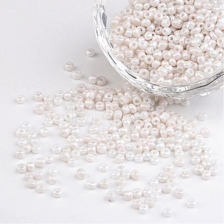DIY Craft Beads 8/0 Opaque Colors Lustered Round Glass Seed Beads X-SEED-A012-3mm-121-1