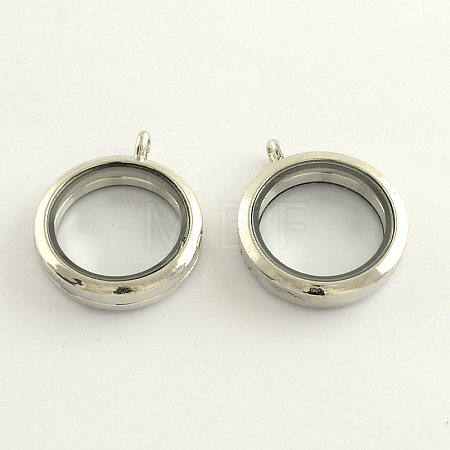 Alloy Photo Frame Living Memory Floating Locket Pendants PALLOY-Q301-01-1