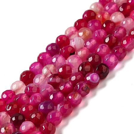 Natural Striped Agate/Banded Agate Beads Strands G-A246-8mm-13-1