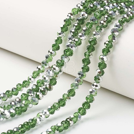 Electroplate Transparent Glass Beads Strands EGLA-A034-T8mm-M17-1