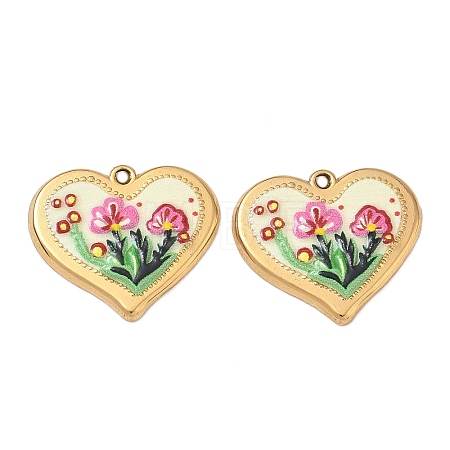 304 Stainless Steel Enamel Pendants SA-CBA70F8-01A-G-1
