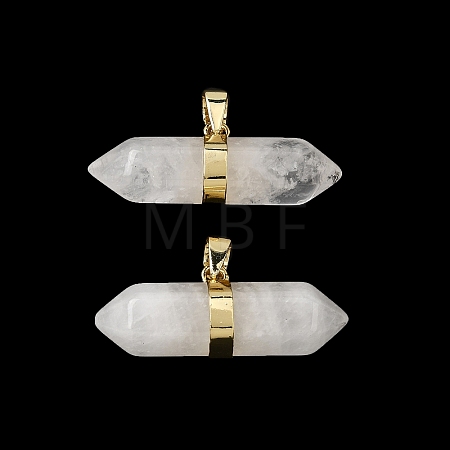 Natural Quartz Crystal Double Terminal Pointed Pendants G-NH0001-15G-05-1