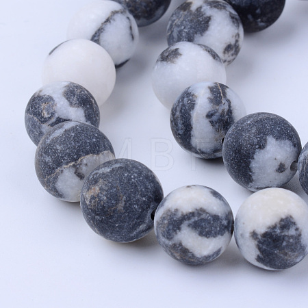 Natural Zebra Jasper Beads Strands X-G-Q462-8mm-01-1
