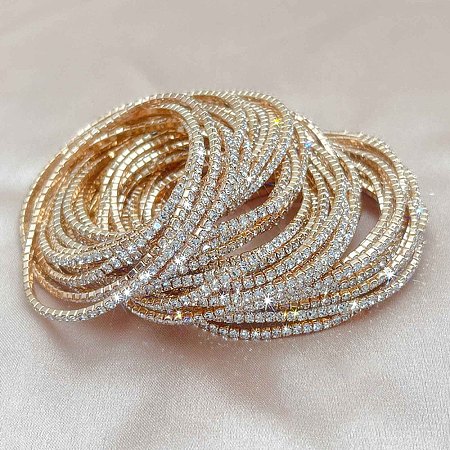 Brass Rhinestone Tennis Bracelets WG6EB7A-04-1