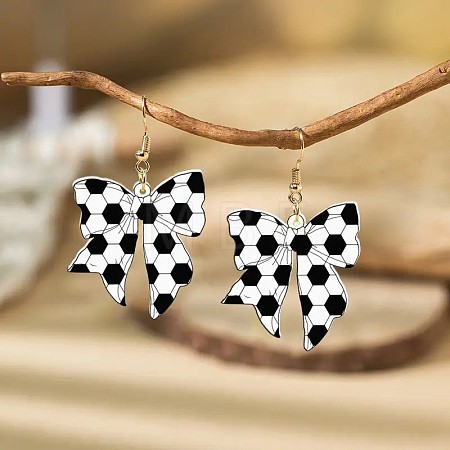 Acrylic Bowknot Dangle Earrings FS-WGE9DF7-03-1