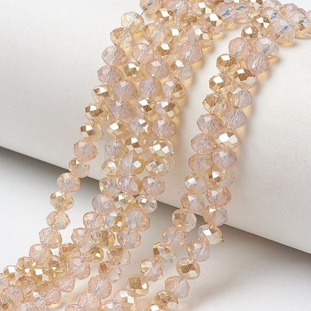Electroplate Glass Beads Strands EGLA-A034-J4mm-K01-1