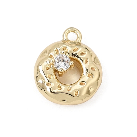 Brass Micro Pave Clear Cubic Zirconia Charms CU-CBA3D76-17G-1
