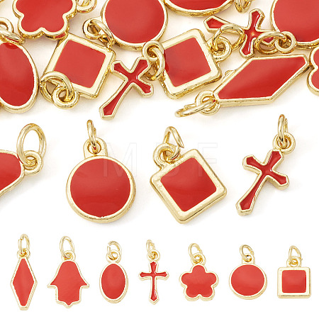 21Pcs 7 Styles Brass Enamel Charms KK-TA0003-19D-1