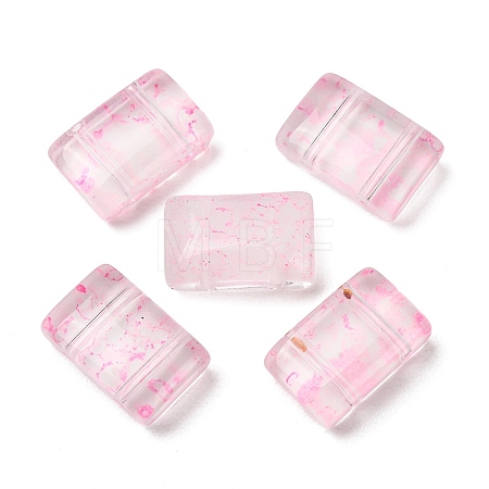 2-Hole Baking Paint Transparent Glass Beads GL-CBA5BF9-01E-1