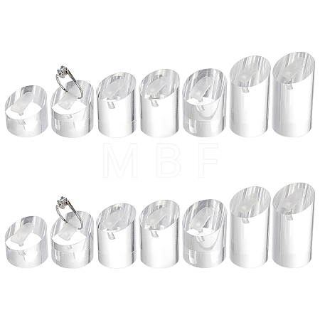 14Pcs 7 Styles Acrylic Ring Displays RDIS-FG0001-32-1