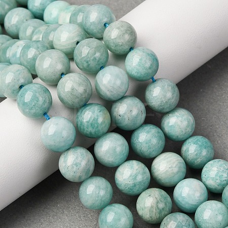 Natural Amazonite Beads Strands G-K068-03-10mmA-1