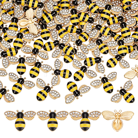 100Pcs Alloy Rhinestone Pendants FIND-PH0038-28-1