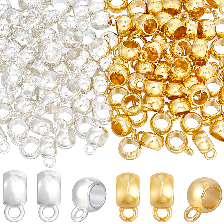 120Pcs 2 Colors Tibetan Style Alloy Rondelle Tube Bails FIND-PA0001-48-1