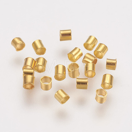 Brass Crimp Beads X-KK-L021-G-1