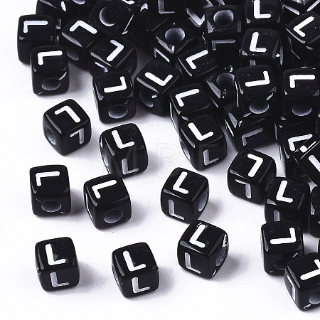Opaque Acrylic Beads X-SACR-N002-01L-1