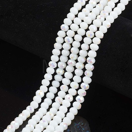 Electroplate Opaque Solid Color Glass Beads Strands X-EGLA-A034-P6mm-L17-1