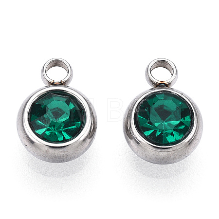 201 Stainless Steel Rhinestone Charms X-STAS-S068-03-1