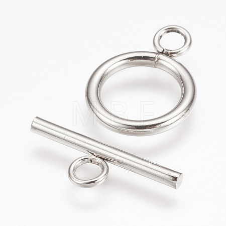 Tarnish Resistant 304 Stainless Steel Toggle Clasps STAS-F114-04P-D-1