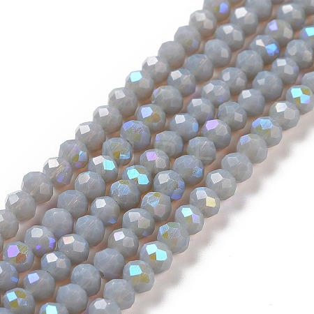 Electroplate Opaque Solid Color Glass Beads Strands EGLA-A034-P4mm-L13-1