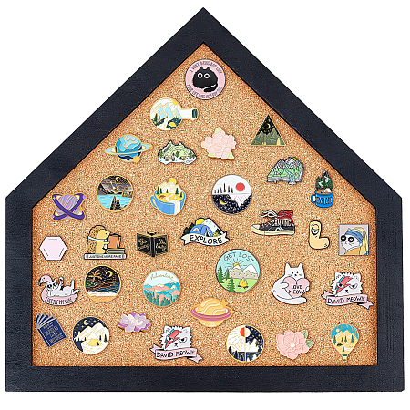 Wall Mounted Brooch Jewelry Display Cork Tray AJEW-WH0554-68F-1