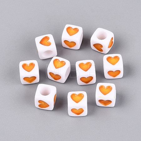 Opaque Acrylic European Beads OPDL-S078-08-1