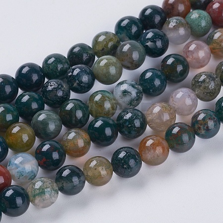 Natural Indian Agate Beads Strands G-G515-4mm-05-1