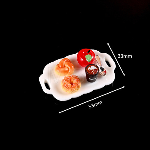 Resin Miniature Breakfast Set Ornaments DIY-H174-01J-1