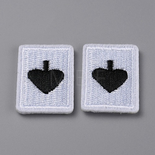 Playing Card Theme Polyester Embroidery Cloth Iron on/Sew on Patches PATC-WH0001-113B-1