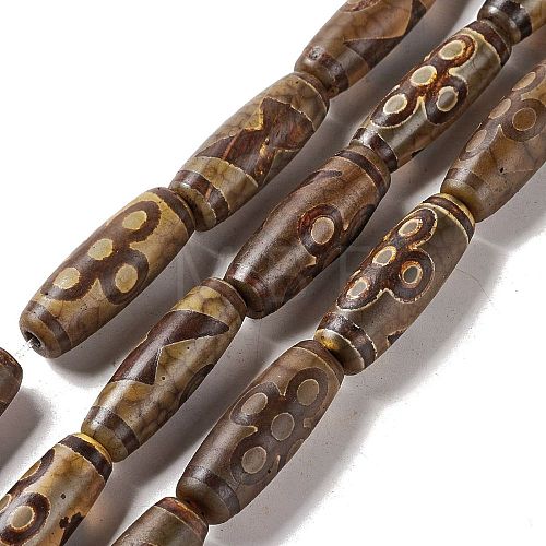 Tibetan Style dZi Beads Strands G-A024-01W-1