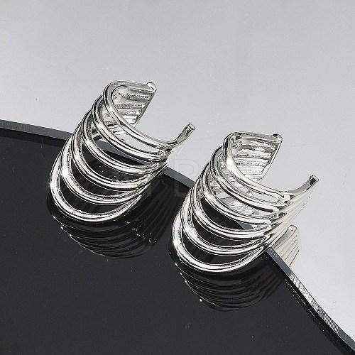 Brass Cuff Earrings for Women EJEW-U036-02P-1